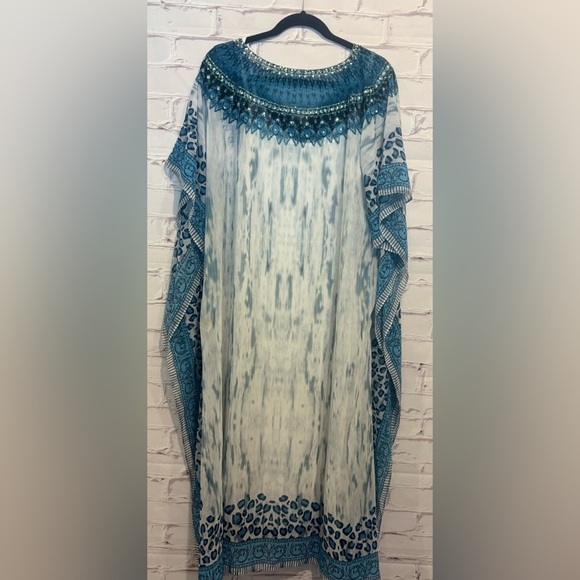 Soft Surroundings animal print chiffon kaftan dress in size medium/large - Picture 2 of 7